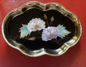 Hungary Bakos Eva Beautifully Hand Painted Porcelain Pin Trinket Tray Dish - Picture 1 of 7