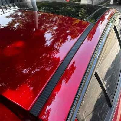 2x Tiras adhesivas de vinilo negro para ventana de techo exterior molduras para Kia Stinger 2018-23 Foto 1 de 4