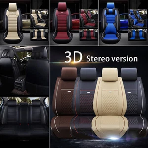 Juego completo de funda de asiento de coche de lujo impermeable cuero delantero trasero almohadilla universal - Imagen 1 de 22