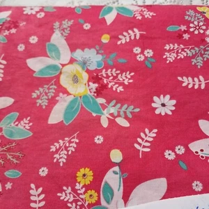 Singing in the Rain Fabric Floral Print Cotton Material 1.5 Yards - Picture 1 of 7