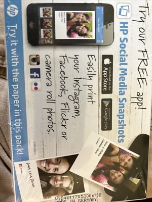 GENUINE HP Social Media Snapshots 4”x6” Photo Paper & Canon Photo Paper 50 Each - Image 1 of 3