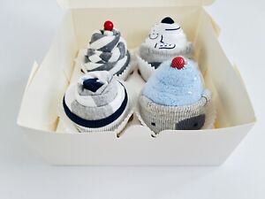 Onesie Cupcakes Baby Shower Gift Set Boy, Stocking Stuffer New Mom - Handmade