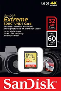 Sandisk 32G extreme C3 4K HD SD card for Canon SX730 SX720 SX710 HS SX620 SX610 - Picture 1 of 3