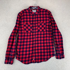 Camisa de mezclilla y flores ajustada de franela con botones para hombre manga larga mediana a cuadros - Imagen 1 de 9