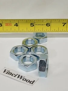 5/8-18 (Left Hand)(6 pieces) Jam Nut, Grade 5, Hex Jam Nut, Zinc Plated. - Picture 1 of 3