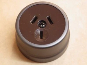 matt black bronze classic electric smooth heritage 10 Amp power socket - Foto 1 di 5