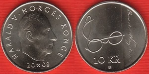 Norway 10 kroner 2008 "Henrik Wergeland" UNC - Picture 1 of 1