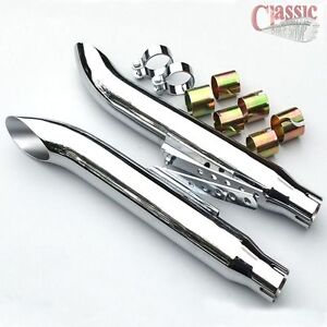 Custom Chopper Bobber Chrome Turnout Motorcycle Exhaust Silencers 