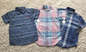 Lot 3 Polo Ralph Lauren DKNY Cotton  Button Down Shirts 7T Logo Blue Multi  NWT  - Picture 1 of 15