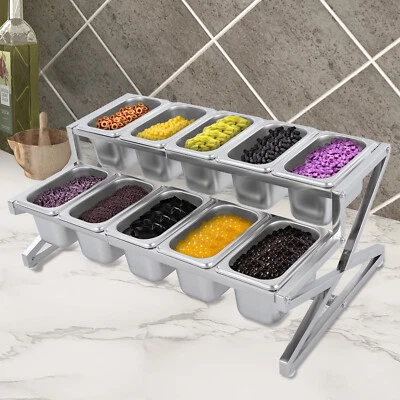 Estante organizador expandible para especias de acero inoxidable estante organizador de acero inoxidable Spice Rak Foto 1 de 4