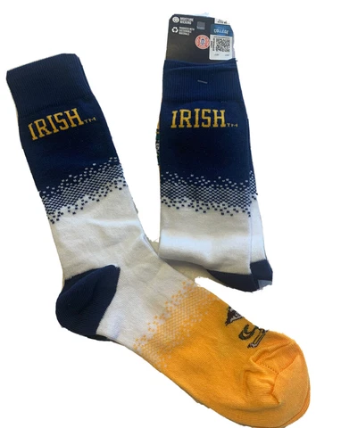 Notre Dame IRISH NWT Lot Of 2 Pair OSFM socks- Blue/Gold Cover
