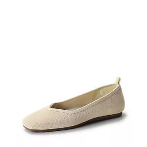 Women Square Toe Flat Shoes Lightweight Waterproof Office Work Flat Shoes - Picture 1 of 19