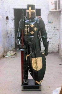 Wearable Medieval Suit Of Armor Knight Full Body Armour Crusader Combat Templar - Picture 1 of 5