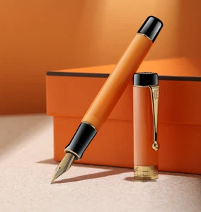 Pluma estilográfica de acrílico Jinhao Century 100 punta mediana naranja amarillenta sin caja - Imagen 1 de 2