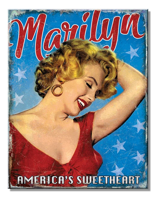 Marilyn Monroe America’s Sweetheart Tin Metal Sign Man Cave Garage Decor 12.5X16 - Image 1 of 1