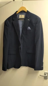 Spitalfields Men’s Slim Fit Blazer Jacket Navy Blue Size 42R - Picture 1 of 6