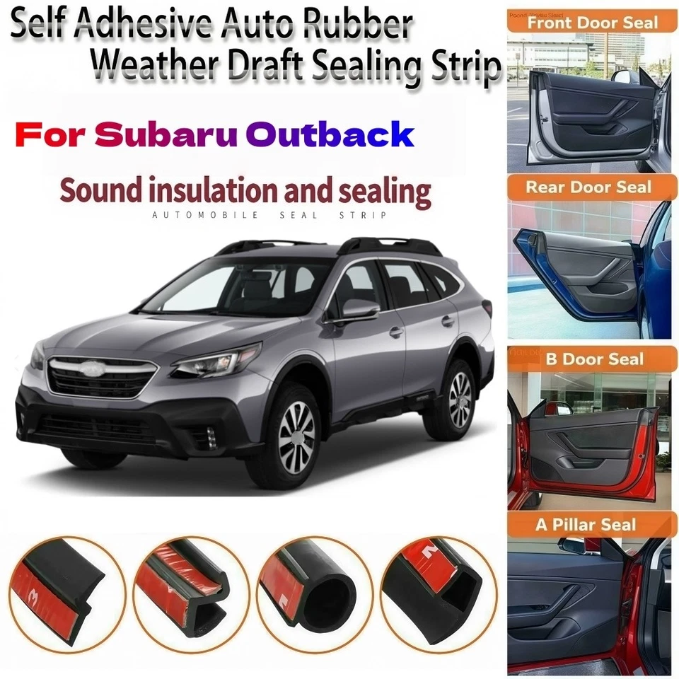 Tiras de sellado de puerta kit de reducción de ruido del viento tiro meteorológico para Subaru Outback Foto 1 de 4