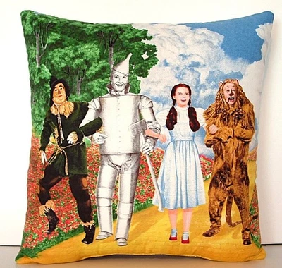 Wizard Of Oz- The Yellow Brick Road, One Cotton Pillow 2 Different Prints New - Image 1 of 4