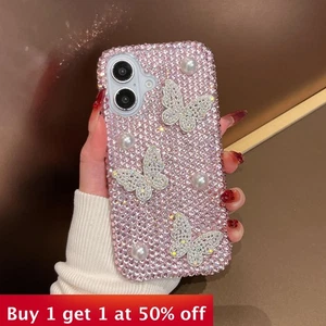 For iPhone 17 Air 17 Pro Max 16 15 14 13 12 11 Phone Cover Pearl Butterfly Case - Picture 1 of 9
