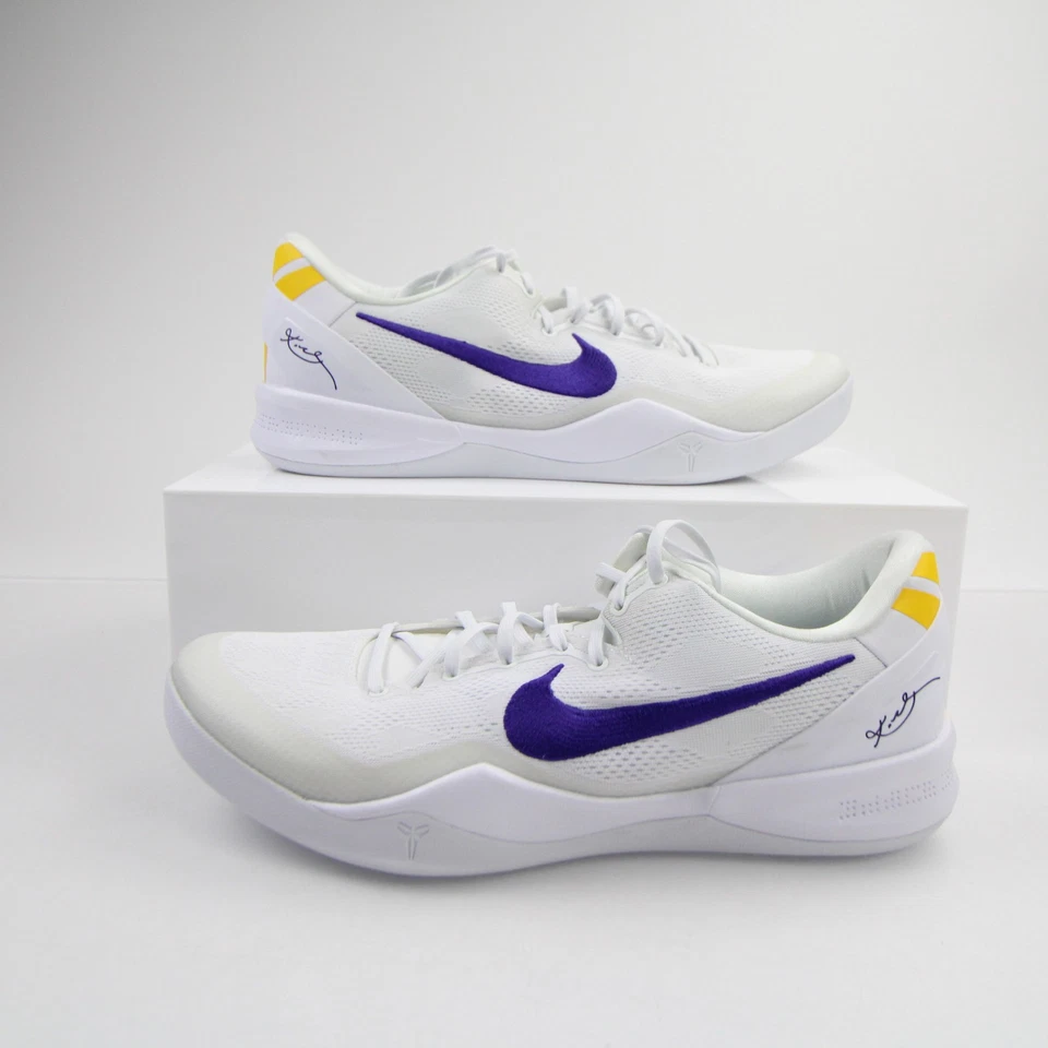 Zapato de baloncesto Los Angeles Lakers Nike Kobe para hombre blanco/púrpura usado Foto 1 de 1