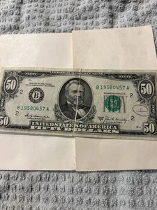 Fifty Dollar Federal Reserve Note 1969A ERROR - Picture 1 of 2