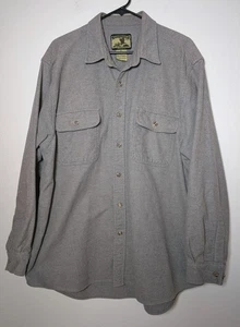 Vintage Men's XL Field & Stream Heavy Solid Gray Flannel Long Sleeve Work Shirt - Picture 1 of 5