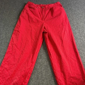 Vintage 90er rot karierte Hose Ralph Lauren Slim Trousers Stretch Preppy Gr. 6 - Bild 1 von 14