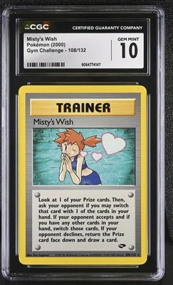 CGC 10 GEM MINT Misty's Wish 2000 Gym Challenge 108/132 Pokemon Card - Image 1 of 2