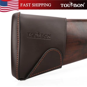 TOURBON Leather Hunting Shotgun Recoil Pad Slip-on Rifle Buttstock Cover in US - Picture 1 of 24