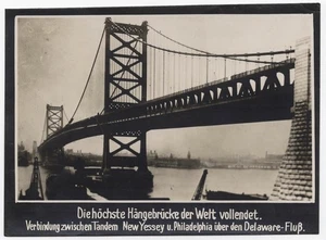 Orig. 1930er USA Benjamin Franklin Brücke über den Delaware River - Bild 1 von 1
