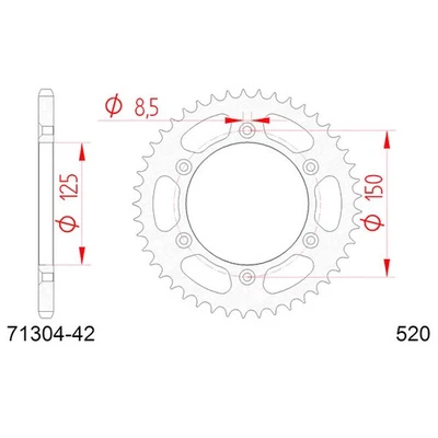 CORONA AFAM IN ACCIAIO P520 - Z42 PER KTM 690 SMC R 4T 2012-2019 - Immagine 1 di 4