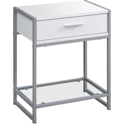 Decovio 15771-WC Hoosick End or Side Table White and Clear - Image 1 of 4