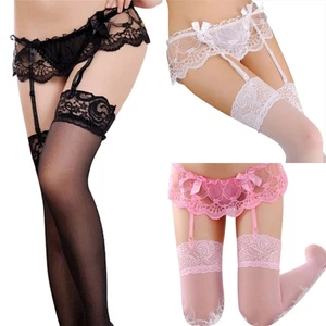 Sexy Stockings Lace Garter Belt Suspender Set Women Lingerie Sexy Garter Belt~gu - Picture 1 of 11