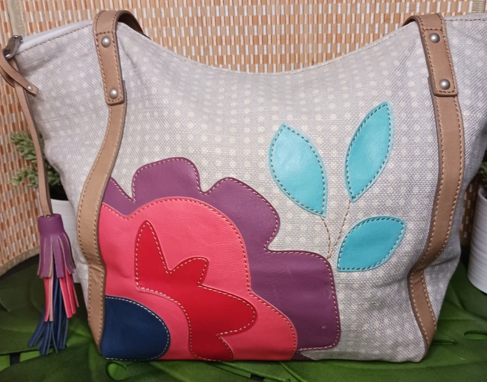 RELIC by Fossil ~ Oh Happy Day ~ Tote Handbag 16x11" ~ Colorful Floral ~ Tassel - Image 1 of 4