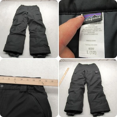 Patagonia Snow Pants Kids Large 12 BLK Insulated Waterproof Ski Snowboard 26x26 - Image 1 of 4