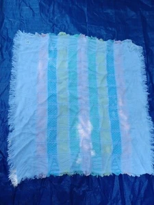Vintage reversible Handmade Baby Quilt Blanket Comforter 33×36" pink yellow gree - Picture 1 of 5