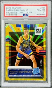 Patrick Baldwin Jr 2022 Donruss Rated Rookie RC Gold Holo Laser PSA 10