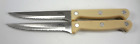 2 X GINSU 9" Steak Knives Almond Dishwasher Safe 4.5" Stainless Steel Blades