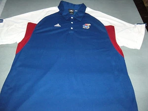 KANSAS JAYHAWKS ADIDAS CLIMACOOL SHIRT 2XL - Picture 1 of 3
