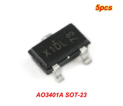 5 Stück SMD AO3401A SOT-23 P-Kanal -30V/-4A MOSFET Feldeffekttransistor - Bild 1 von 3