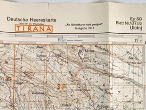 Deutsche Heereskarte 1943 "Ulcinj" Montenegro - Picture 1 of 7
