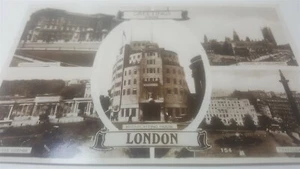 Postal vintage de los años 30 saludos desde Londres Inglaterra RPPC P11 - Imagen 1 de 5
