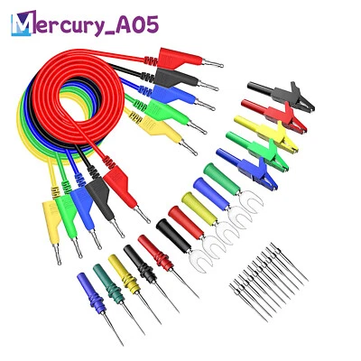 PEAKELECT 4mm stapelbarer Bananenstecker Messleitungssatz mit Krokodilklemme zurück Probe