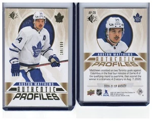 20/21 SP Auténticos Perfiles Oro #20 Auston Matthews Hojas de Arce/999 - Imagen 1 de 1