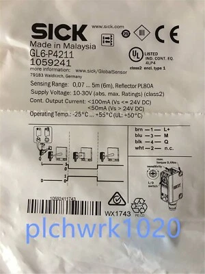 1 PCS NEW IN BOX SICK photoelectric switch 1059241 GL6-P4211 - Image 1 of 3