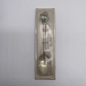Vintage Collectible Sterling Silver New Zealand Paua Shell Spoon New Old Stock - Picture 1 of 5
