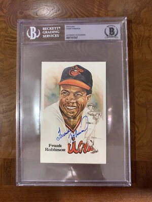 Frank Robinson Auto Signed Perez Steele Postcard Beckett - Image 1 of 2
