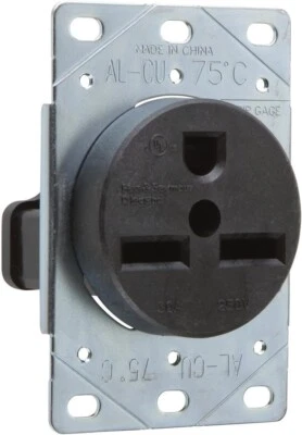 30 Amps 250V Flush Mounting Power Receptacle, NEMA 6-30R, Straight Blade Power - Image 1 of 4