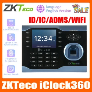 Grabadora biométrica de asistencia de tiempo de huellas dactilares ZKTeco iclock360 ID/IC/WiFi/ADMS - Imagen 1 de 16
