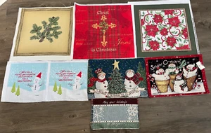 Huge Lot of Snowman Christmas Tapestry Fabric Pillow Panels Unfinished Pieces - Picture 1 of 4